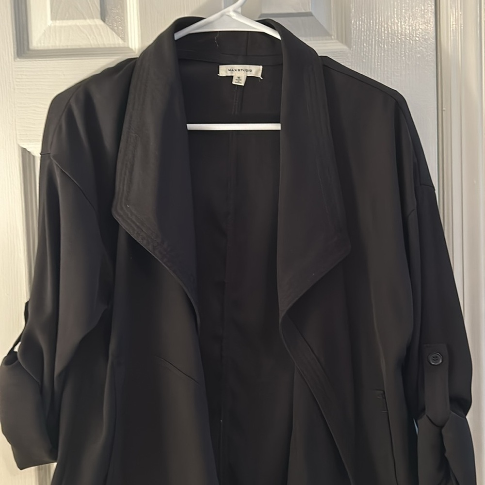 Max Studio Lightweight Black Jacket Size Medium - image 2